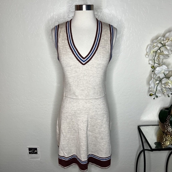 FOSSIL Vintage Soft wool Fit & Flare Sweater Dress L - Picture 1 of 9